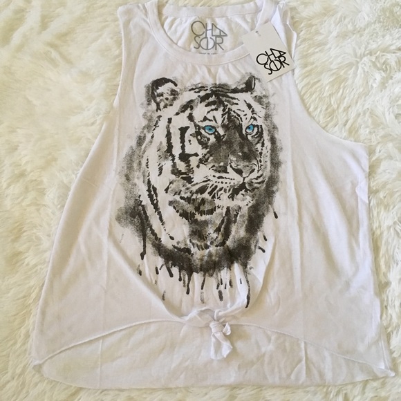 NWT Chaser sleeveless tiger graphic T-shirt - Picture 3 of 7